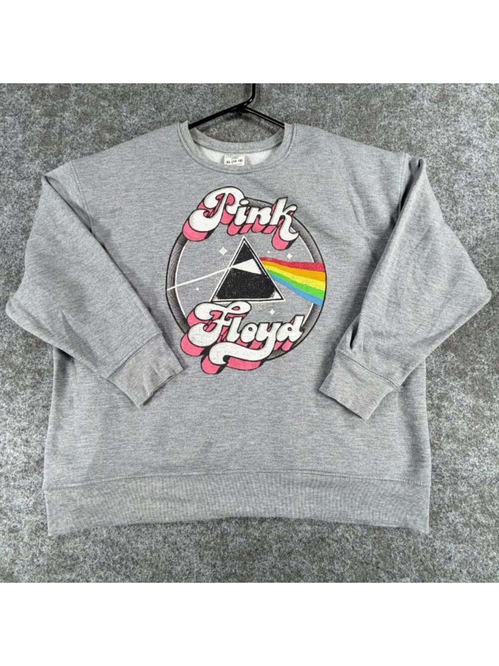Pink Floyd Sweatshirt Womens XL Gray Fleece The Dark‎ Side of the Moon Graphic